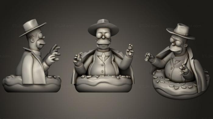 Figurines heroes, monsters and demons (Homer Simpsons, STKM_1455) 3D models for cnc